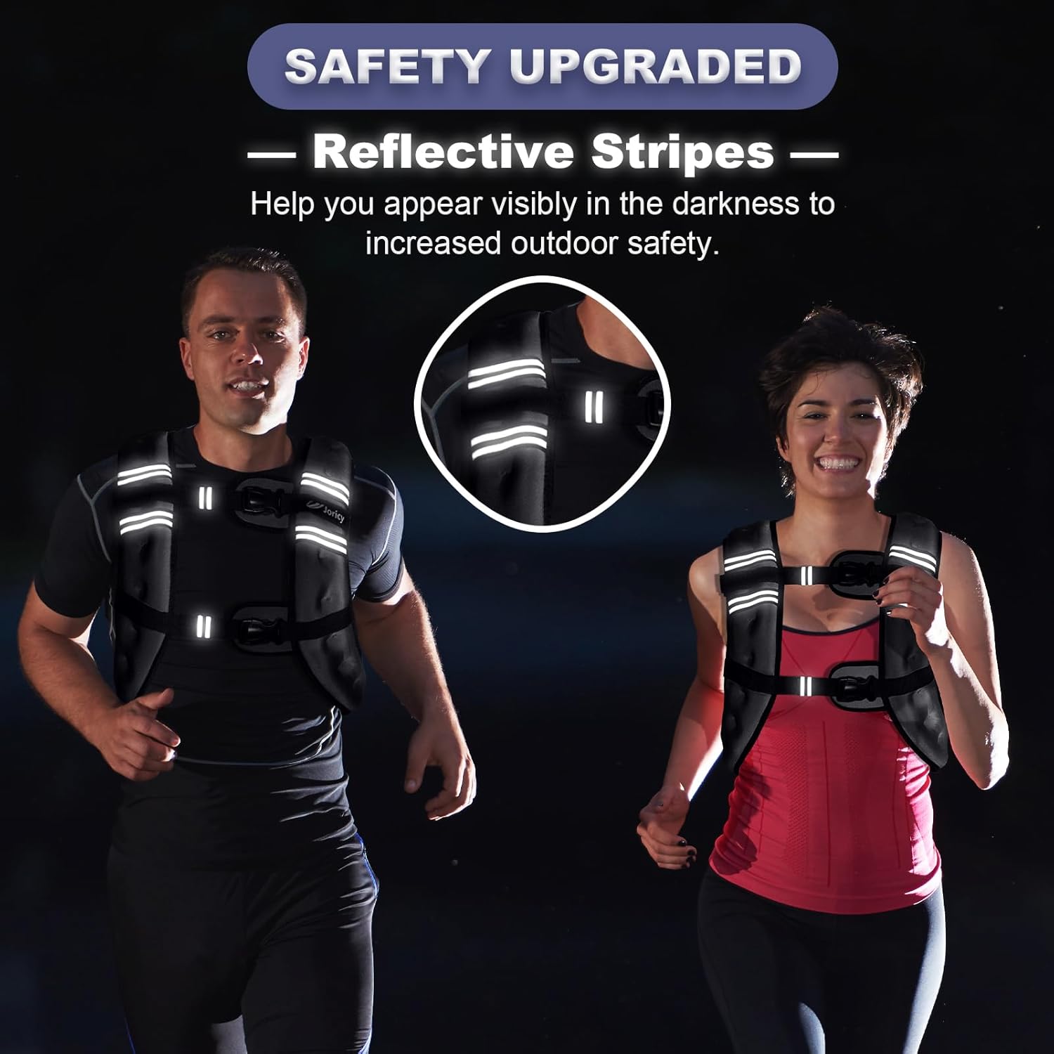 Skiennix Weighted Vest - Adjustable 5lb to 30lb | Reflective Stripes for Running & Strength Training