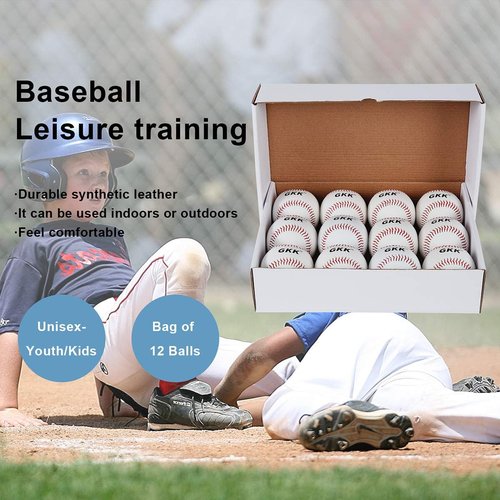GKK Baseball 12-Pack Training Balls - 9-Inch Safety Baseballs for Youth & Adult Practice