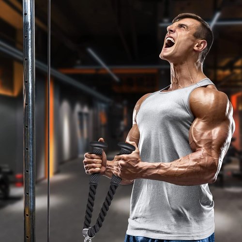 Kipika Tricep Pull Down Attachment - Cable Machine Accessory for Home Gym | Durable & Versatile Fitness Tool