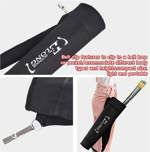 Elong Adjustable Archery Back Arrow Quiver Holder - Upgraded Quiver for Compound & Recurve Bows | Ideal for Youth & Adults