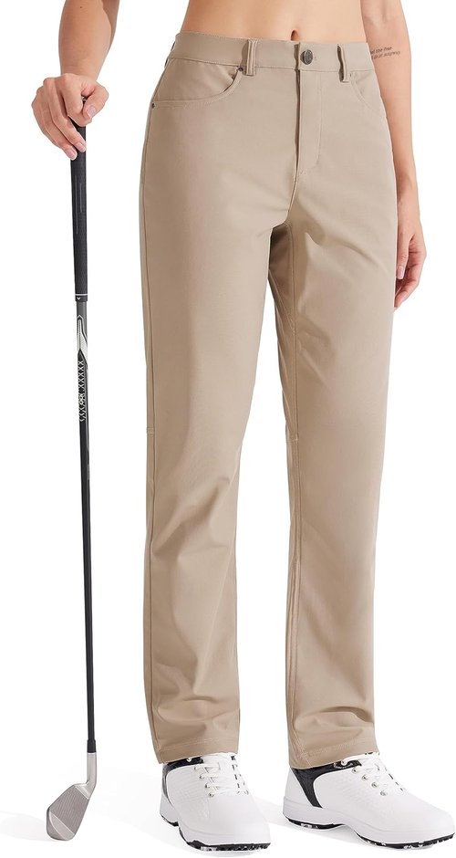 Libin Women's Dress Pants - Stretch Straight Leg Work Slacks for Office & Travel | 29" & 31" Sizes