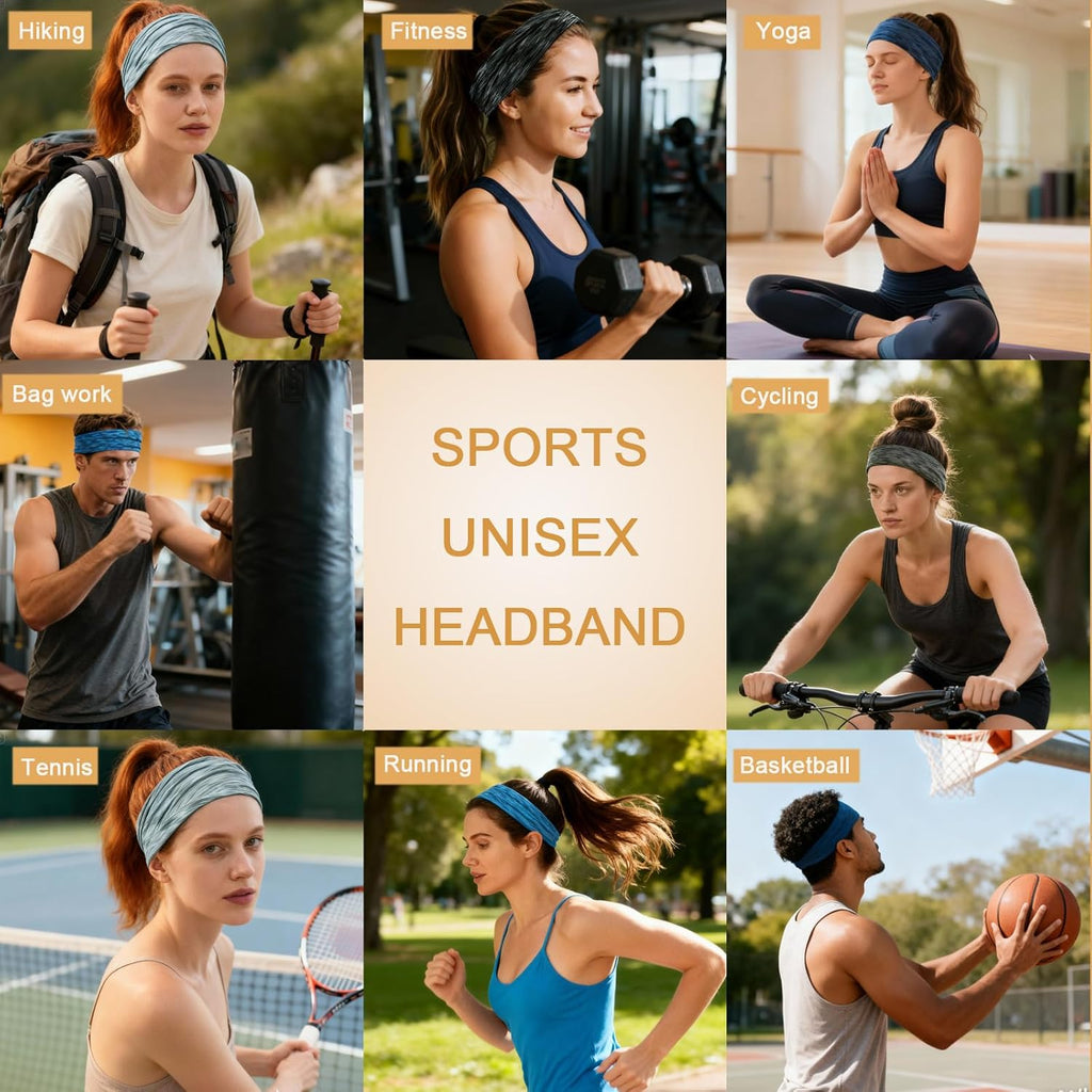 Skiennix Wide Headbands for Women - No Slip Hair Bands for Sports & Yoga | Soft, Stretchy, Sweat-Wicking