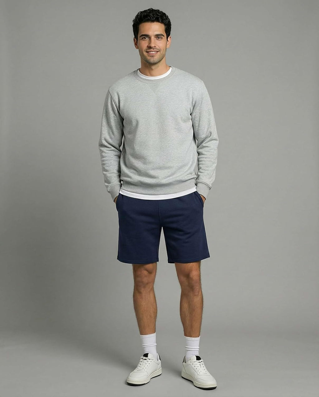 Real Essentials Men's 9" Cotton Fleece Sweat Shorts - 3 Pack of Casual Gym, Lounge & Sleep Shorts with Pockets