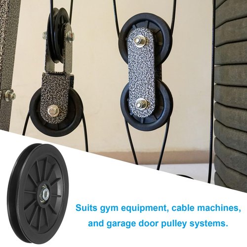 PATIKIL Universal Bearing Pulley Wheel 160mm/6.3", 2 Pack Nylon Bearing Pulley Wheel Lifting Bearing Wheel Replace for Gym Equipment Part Cable Machine