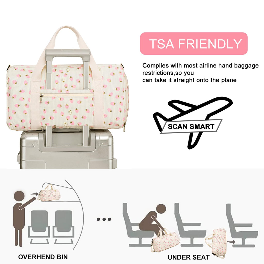 BLUBOON Duffle Bag Girls Kids Cute Gym Bag with Shoes Compartment & Wet Separation Waterproof Sports Overnight Travel Bag