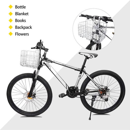 Bike Basket Front Multifunction Folding Bicycle Front Basket high-Capacity Metal Front Back Basket Carry Dog pet Fruit Save Space