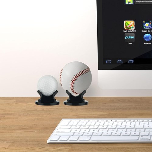 Cosmos Acrylic Small Ball Stand Holder - Pack of 2 Sport Ball Display Racks for Baseball, Golf, Tennis
