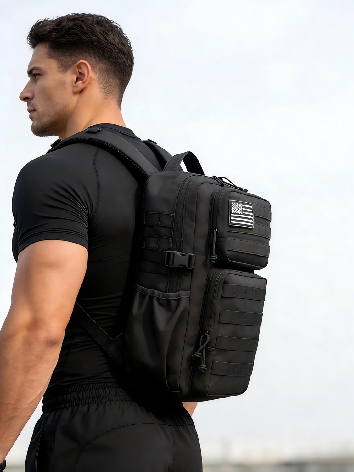 Wotony Military Tactical Backpack - Waterproof 3-Day Assault Pack with Molle System & Water Bottle Holder