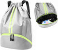 Hoedia Sports Drawstring Backpack - Versatile Swim & Gym Bag with Shoe Compartment & Waterproof Pocket