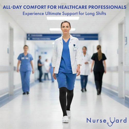 Nurse Yard Compression Socks for Nurses - Women & Men - 20-30mmHg Graduated Compression, Zero-Toe Compression, For Medical Staff, Nursing, Athletic Support Such As Running, Cycling, Hiking - 1 Pair