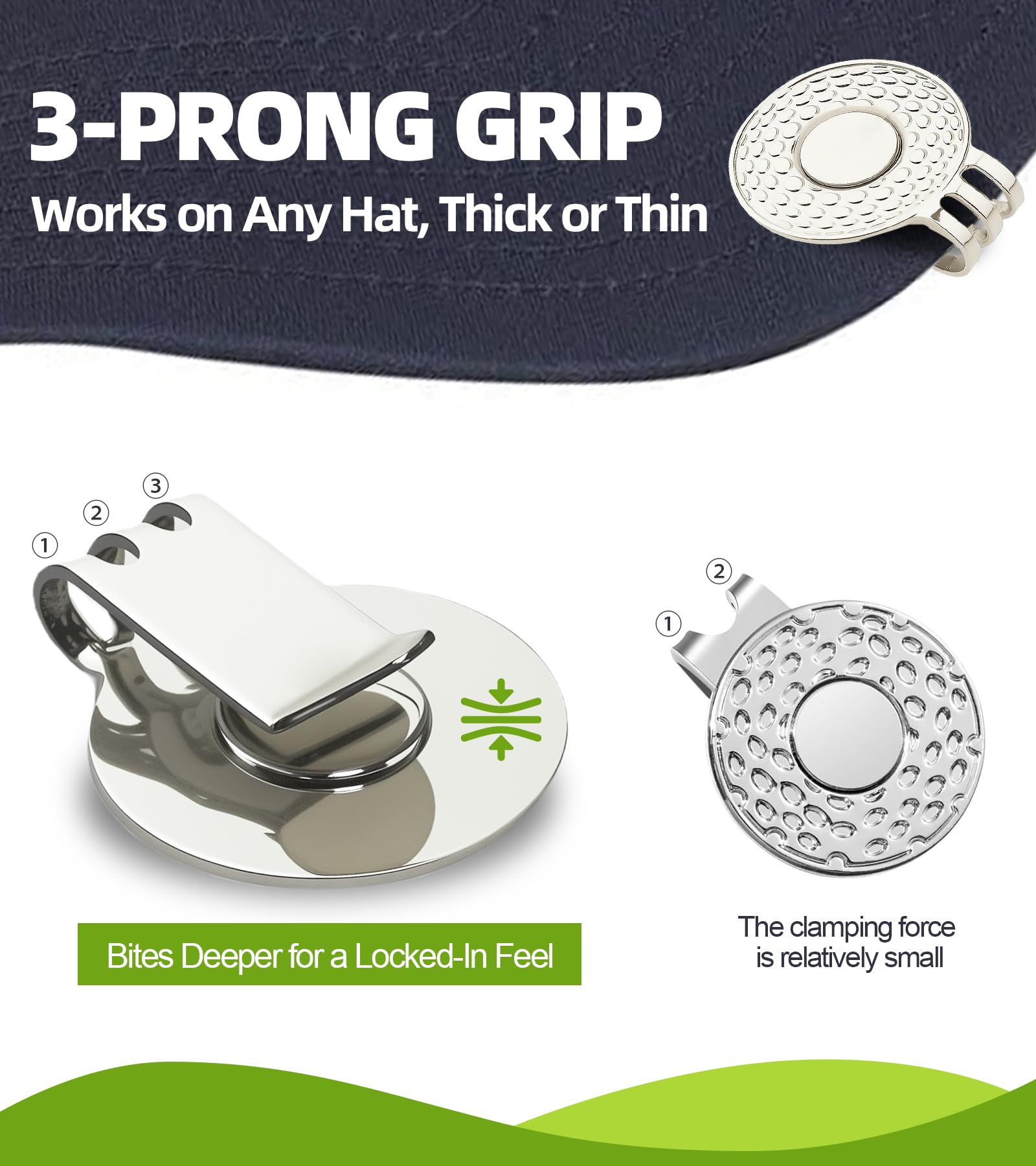 Ugotit Happy Gilmore Golf Ball Marker with Golf Ball Marker Hat Clip, Magnetic Golf Ball Marker for Putting, Ball Marker Hat Clip Golf Accessories, Women & Men’s Golf Gifts