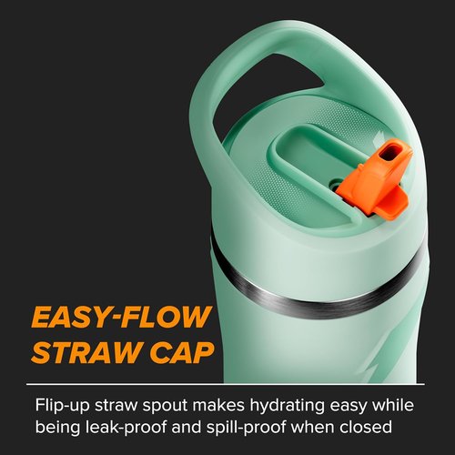 Gatorade Stainless Steel Water Bottle - 22oz Capacity with Straw Cap - Blue Color