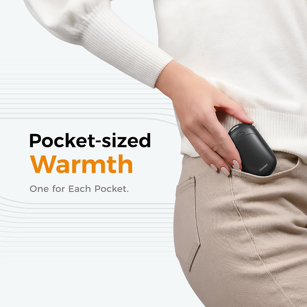 OCOOPA Rechargeable Magnetic Hand Warmers - Pocket-Sized, 3 Heat Settings, Lasts Up to 8 Hours | Ideal for Outdoor Activities