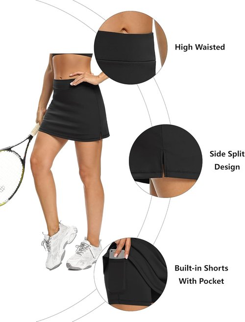 LouKeith Tennis Skirts - Women's Golf & Athletic Skorts with Pockets | Mini Summer Workout Shorts