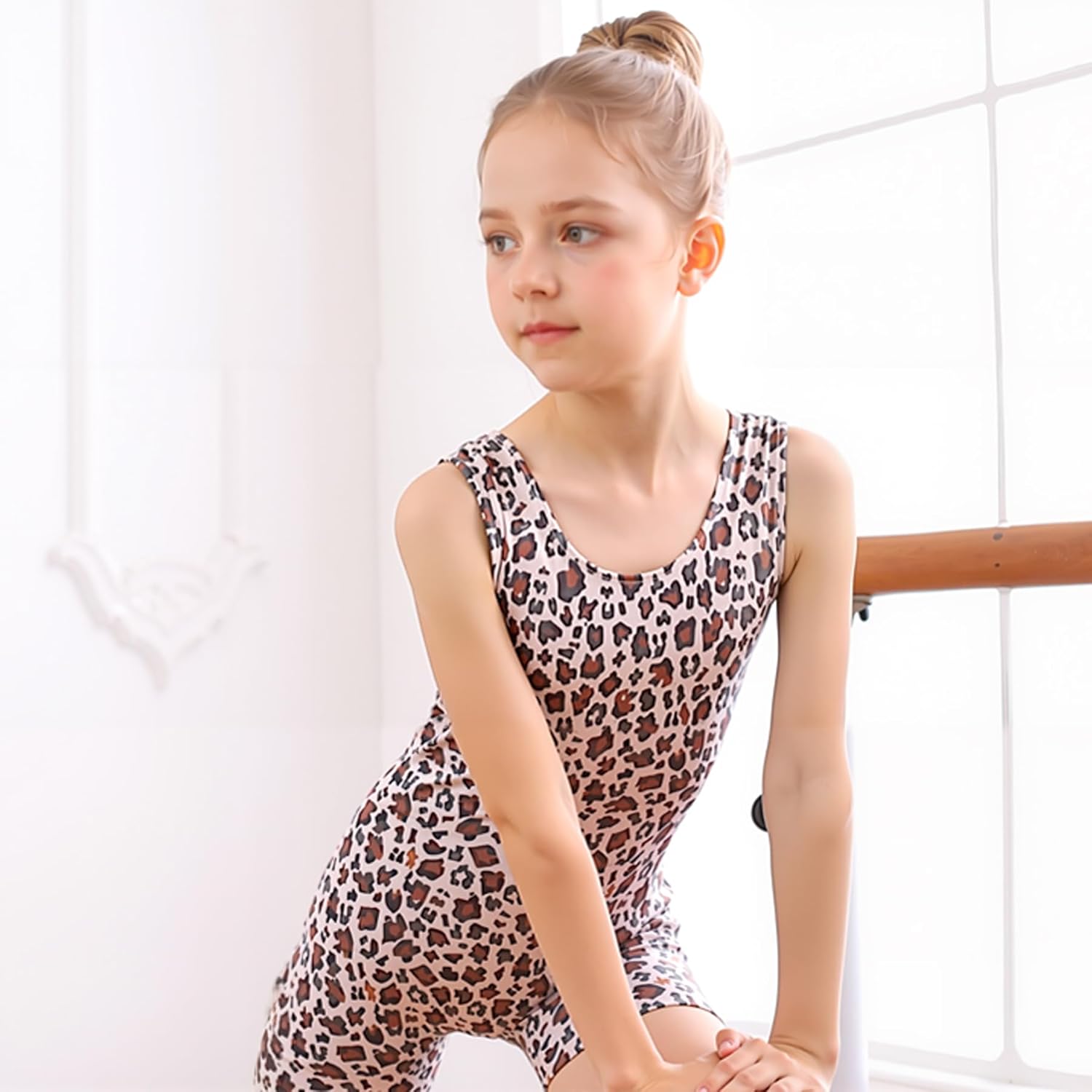 uideazone Gymnastics Leotards - Sparkly Ballet Unitard with Shorts for Girls 2-9T