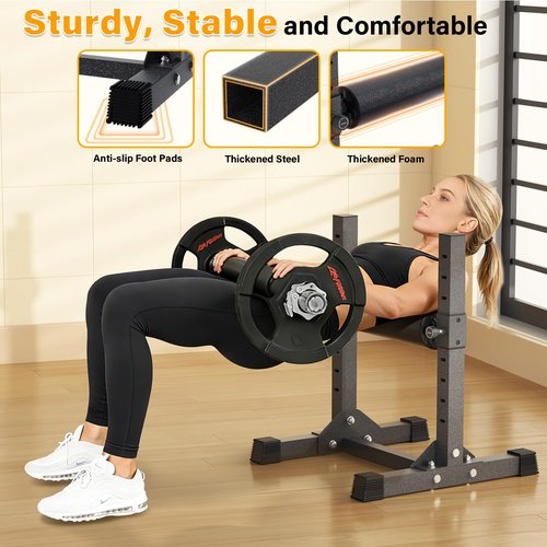 FitinOne Bulgarian Split Squat Stand, Single Leg Squat Roller Stand for Split Squats with 9 Adjustable Heights, 330lb Capacity One Leg Squat Stand for Leg Training and Home Gym