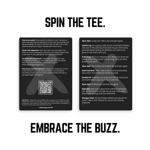 Swing Lube | Fun Golf Drinking Game | On-Course Golf Spinner | Golf Bag Tag
