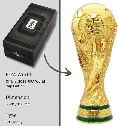 FIFA World Cup 2026 Edition 3D Trophy - Premium Weighted Zinc Alloy - 5.9 Inch Collector’s Item | Perfect for Desk Display