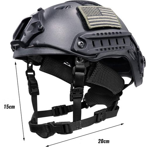 Tactical Helmet Chin Strap Airsoft Helmet Chin Strap 4 Points Adjustable Dial Suspension System Airsoft Military Helmet Replacement Accessory (Black)