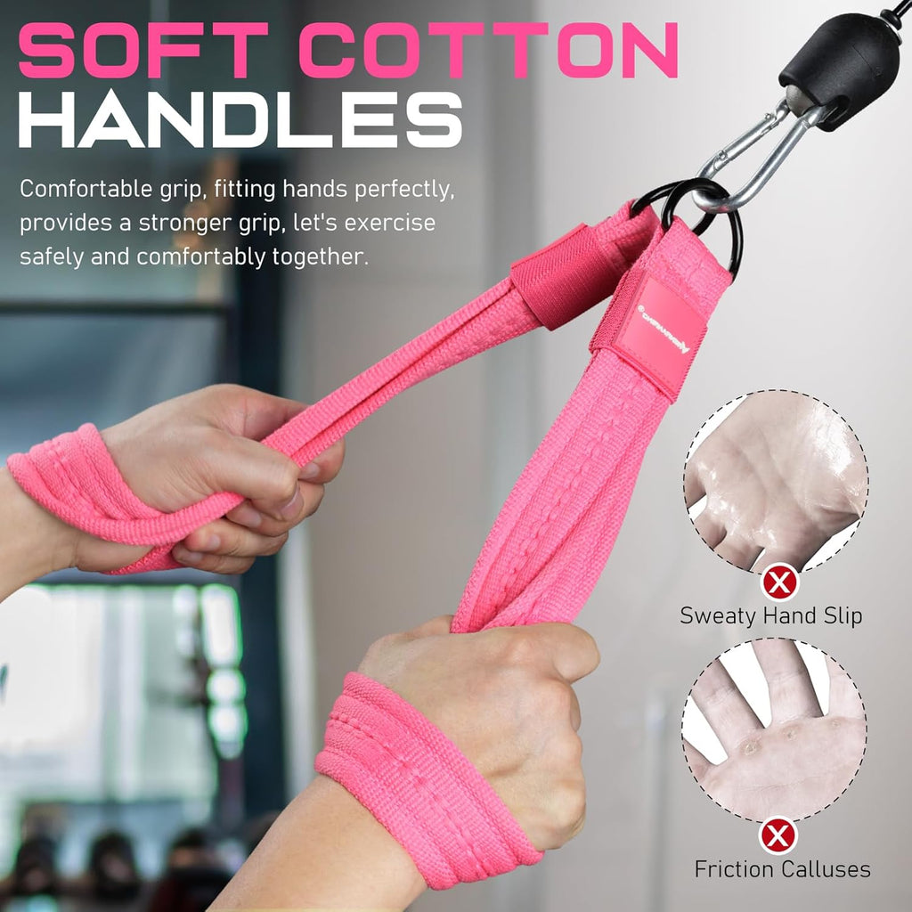 RENRANRING Tricep Rope Cable Attachment Handles for Gym, 13inch Exercise Handles, Tricep Pull Down Attachments Rope for Pilates, Yoga, Strength Trainer, Physical Therapy, Stretch, Recovery