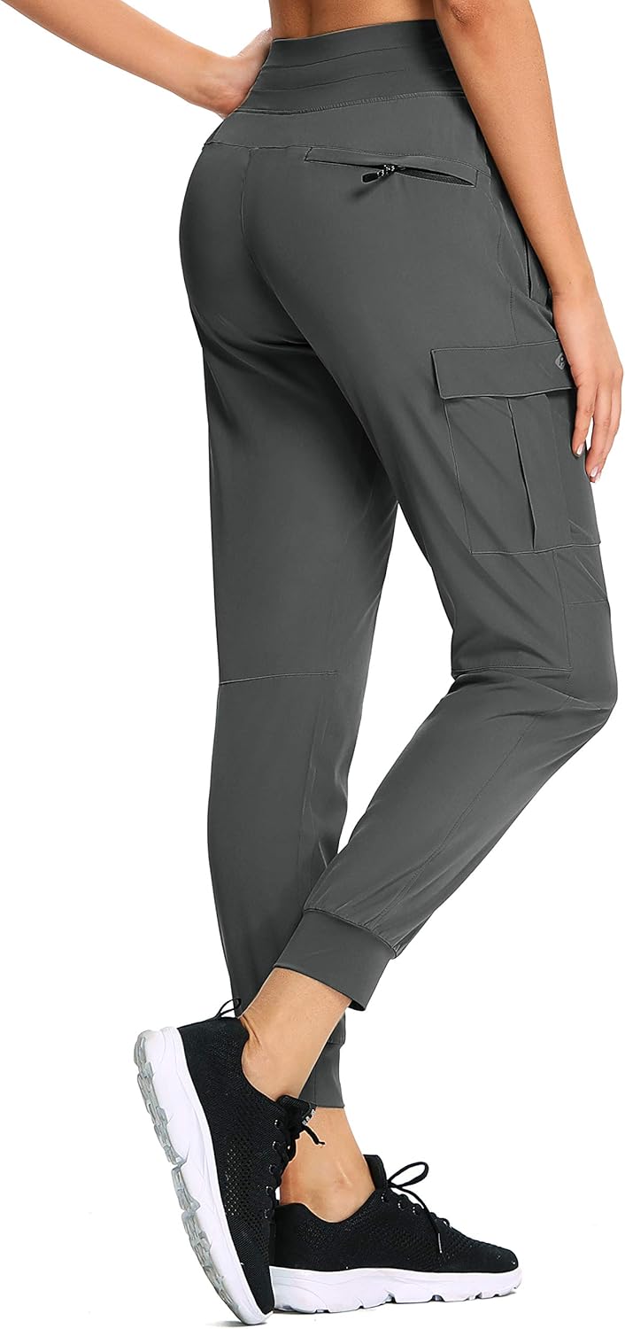 RlaGed Women's Hiking Pants - Lightweight Quick-Dry Joggers with Zipper Pockets | UPF 50+ Protection