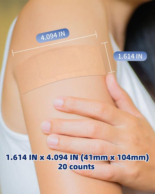 CareUs Pro Elastic & Waterproof Bandages,Latex Free - 20 Count, 1.6 x 4 Inch, Skin-Friendly, 8X Flexibility, Ideal for Sensitive Skin, Gifts for Mom