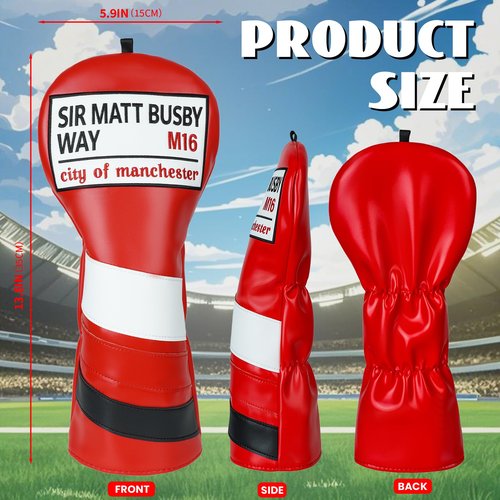 Tiki Totem Golf Club Covers Driver Head Covers for Golf Clubs, Big Teeth Hawaiian 460cc Wood Golf Head Covers, Driver Headcover Funny (Old Trafford Street Sign)