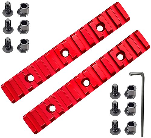 Gotical Combo of 2 Items which Includes 5 Slots 2 Pieces and 7 Slot 2 Pieces Key mod Lightweight Aluminum Red Color (5,7,13 Slot - Trigger & Attachment)