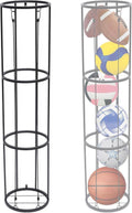 awagas 3 Layer Garage Ball Storage Rack, Wall-Mounted Basketball Holder, Space Saving Vertical Ball Rack for Soccer, Volleyball, Football Easier Access Ball Organizer, for Garages, Gym and Home
