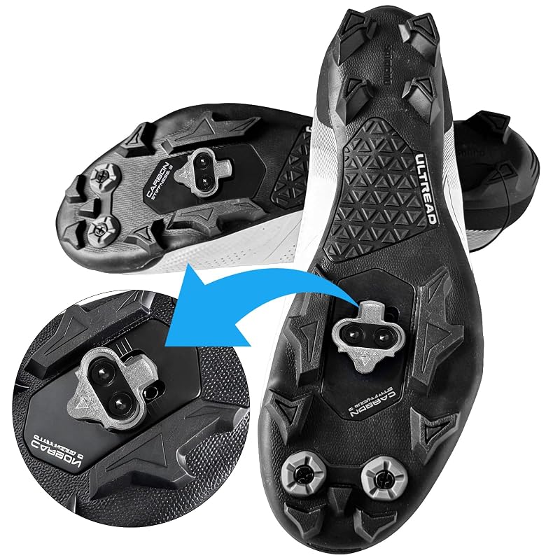 Bike Cleats Compatible with Shimano SPD & Look X-Track Pedals – Silver (2-Bolt)