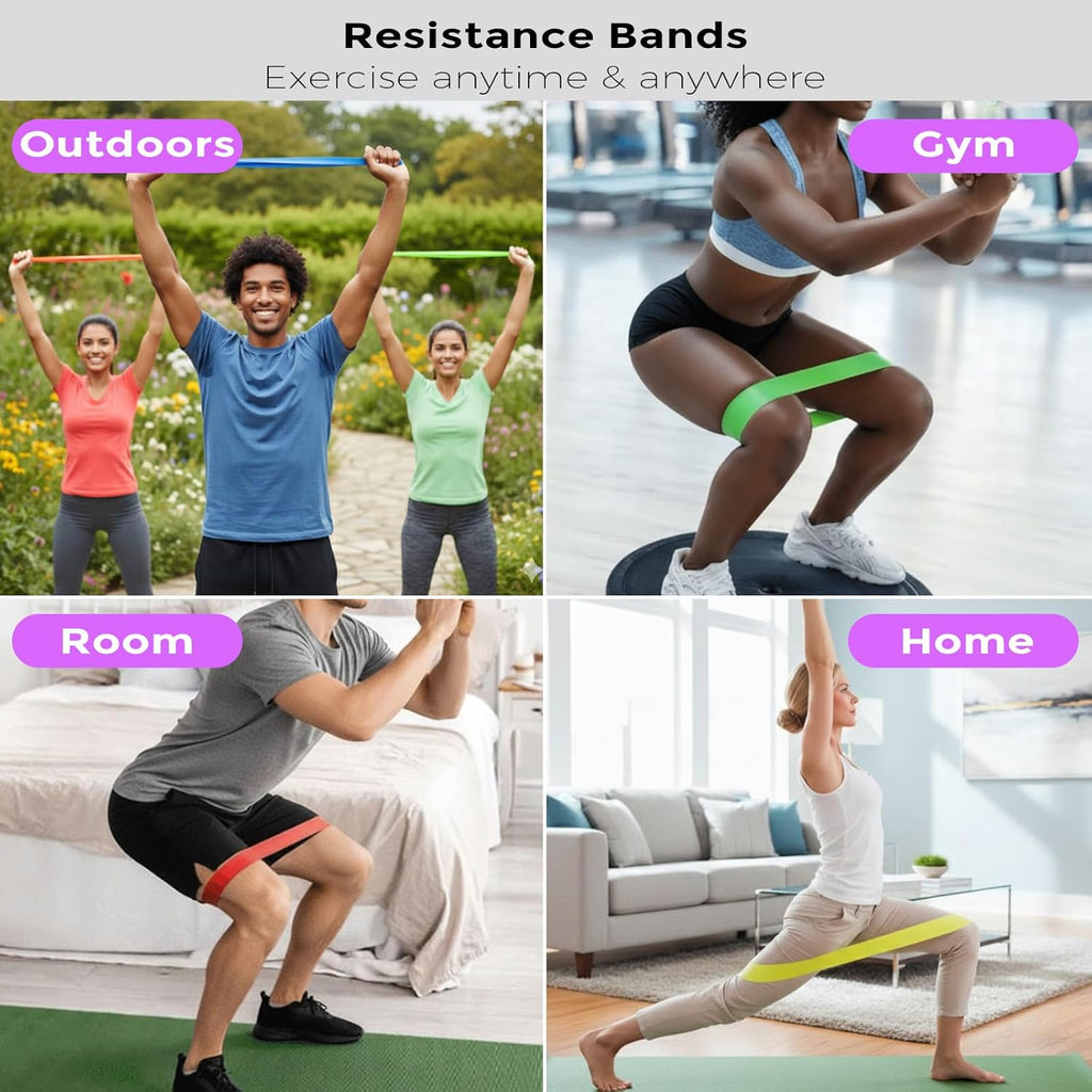 Skiennix Resistance Bands - Versatile Workout Loop Bands Set for Men & Women | 5-Piece Kit for Yoga, Pilates & Physical Therapy