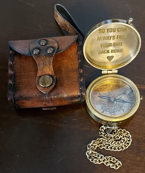 Pocket Compass for Hiking, Survival Instrument Antique “So You Can Always Find Your Way Back Home” Engraved Camping Pocket Nautical Vintage Navigation Outdoor by MAI