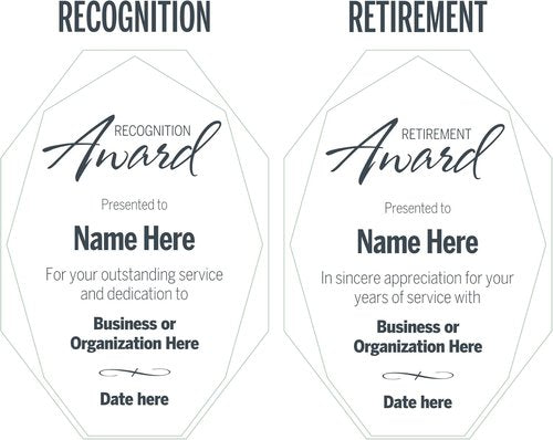 Customizable Glass Trophy Award - 8.5" Tall with Personalized Engraving | Perfect for Recognition & Retirement