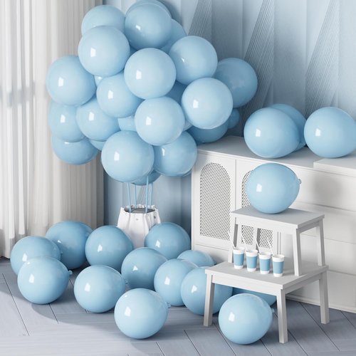 DECOCKRAT Pastel Blue Latex Balloons Kit - 68PCS 12'' Helium Balloons for DIY Parties & Celebrations