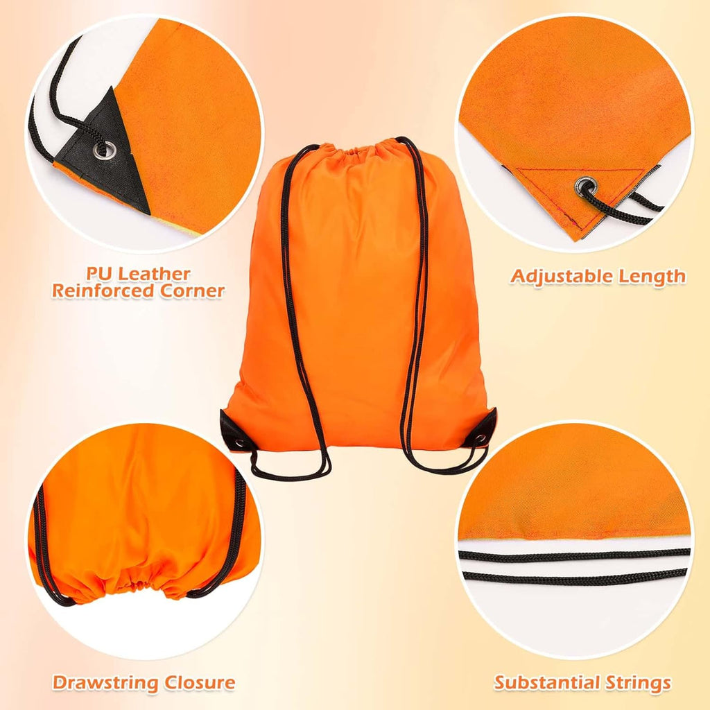 PAXCOO Drawstring Backpack Set - 30 Nylon Cinch Sacks in 10 Vibrant Colors for Sports & Events