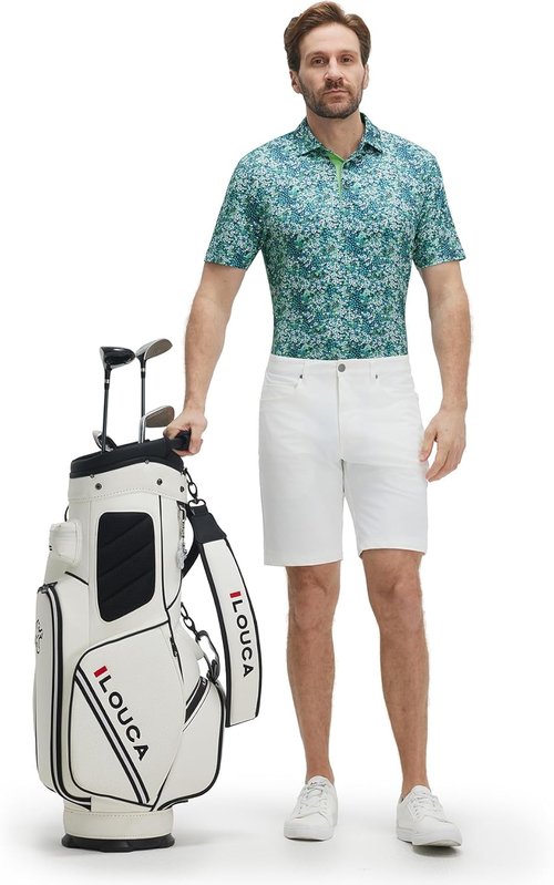 M MAELREG Men's Golf Polo Shirt - Short Sleeve Moisture-Wicking Performance in Stylish Patterns