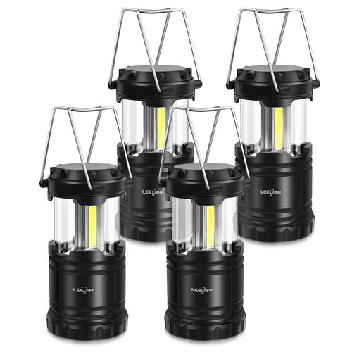 ILEEDear LED Camping Lantern, Battery Operated Lights, Adjustable Brightness for Camping, Power Outages, Emergencies, Outdoor Collapsible Lanterns, 4 Pack