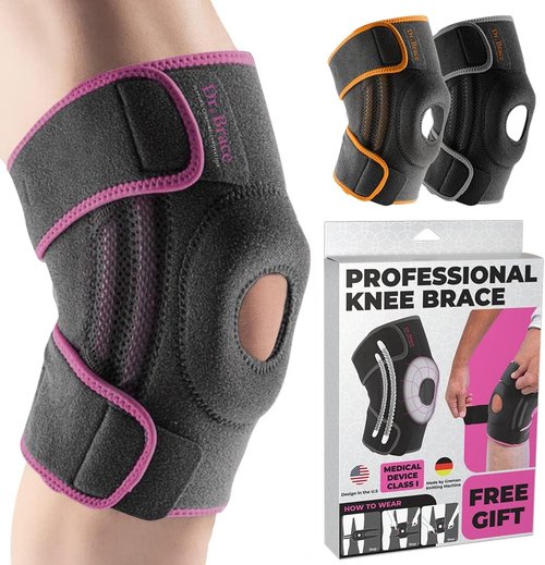 Dr. Brace Elite Knee Brace - Maximum Support with Side Stabilizers & Gel Pads | Medium Size for Men & Women