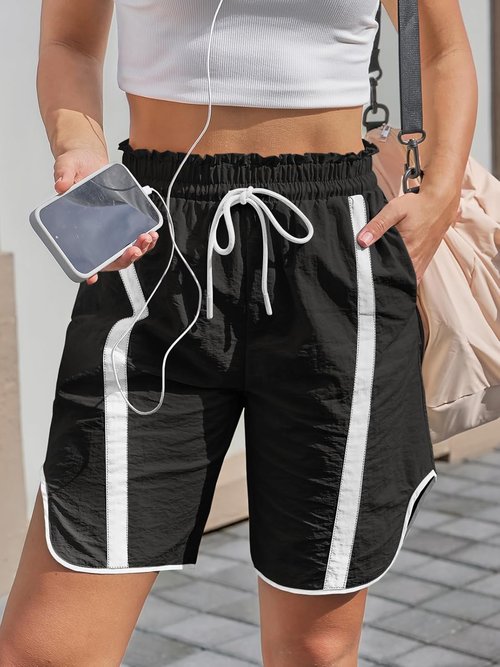 Fisoew Women's Baggy Cargo Shorts - Casual Wide Leg Design with Drawstring Waist | Perfect for Yoga & Workouts