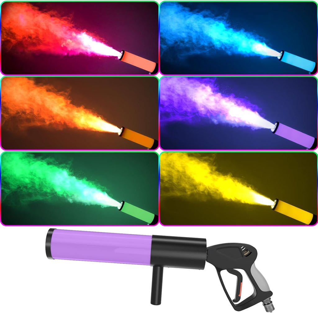 Skiennix Handheld CO2 Jet Blaster - RGB LED Smoke Machine for Events & Parties | 1 Pack