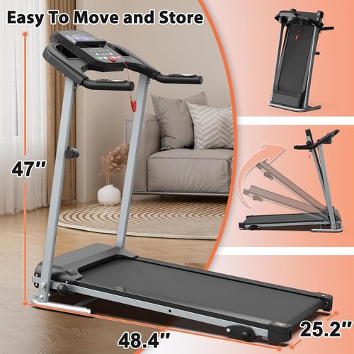 Home Foldable Treadmill - Electric Walking Machine with Incline & 15 Programs | 250 LB Capacity