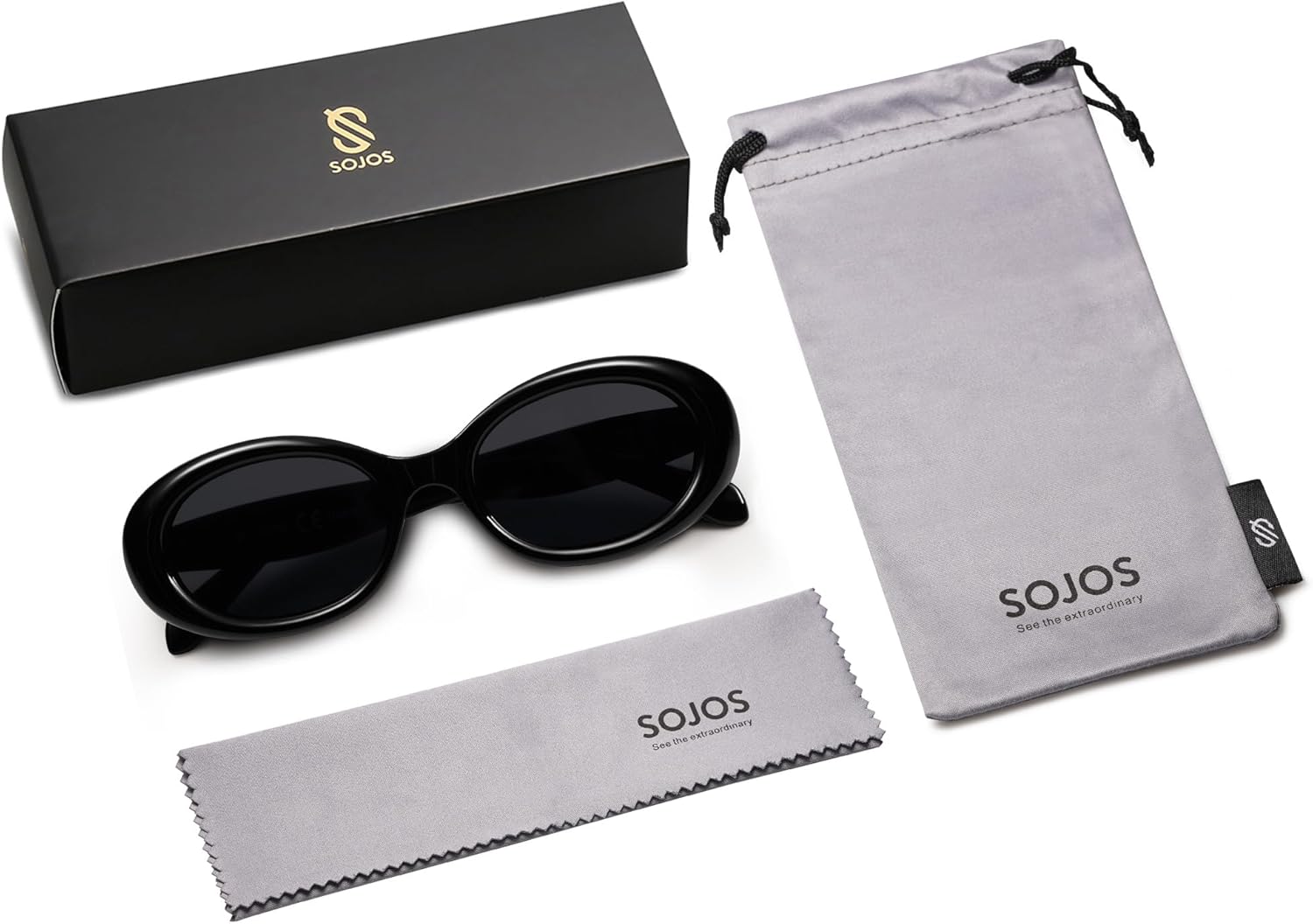 SOJOS Polarized Retro Oval Sunglasses - 90s Vintage Style with UV400 Protection | Unisex Tiny Frames