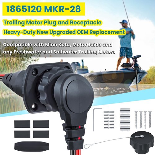 Minn Kota Trolling Motor Plug & Receptacle | 60 AMP Circuit Breaker for Freshwater & Saltwater Boats - Heavy Duty 8AWG