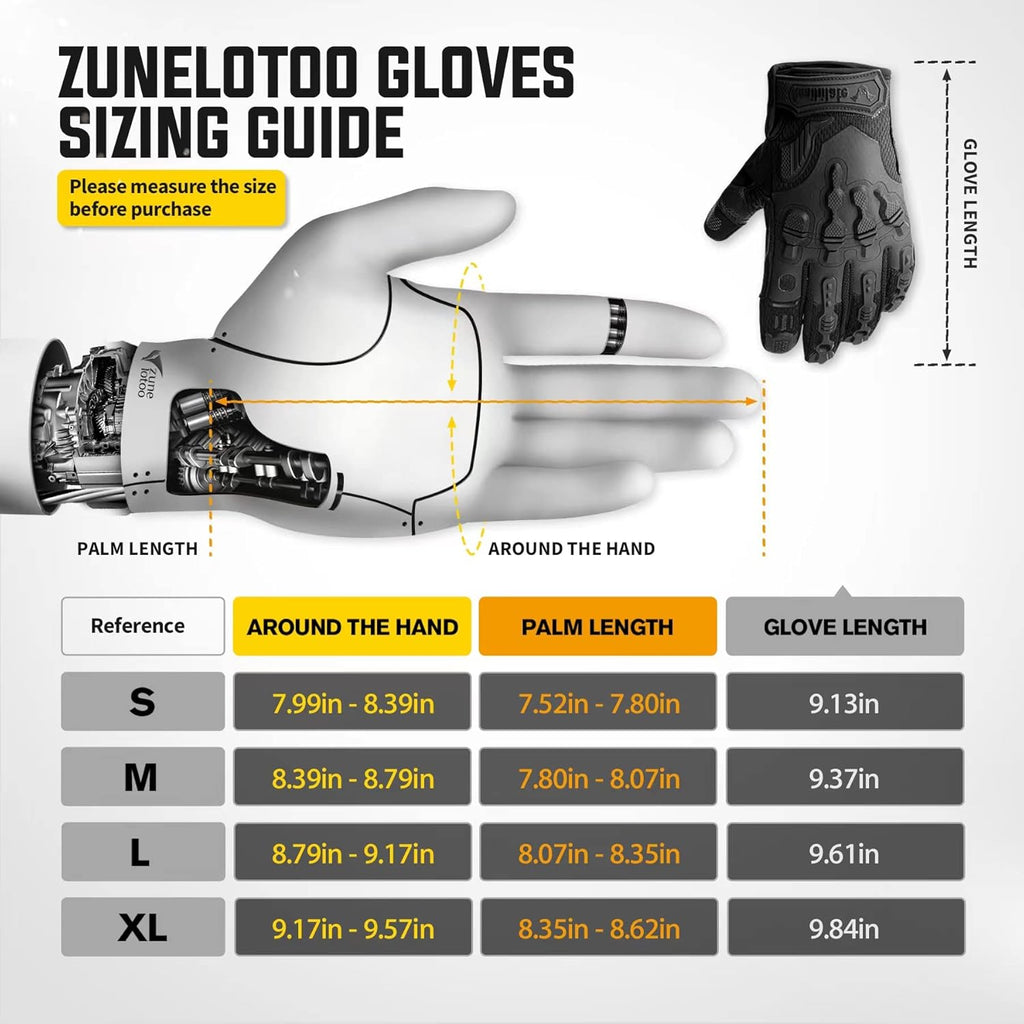 ZUNE LOTOO Tactical Touchscreen Gloves - Kevlar-Lined & TPR Impact Protection for Men | Black/Red/Green/Tan
