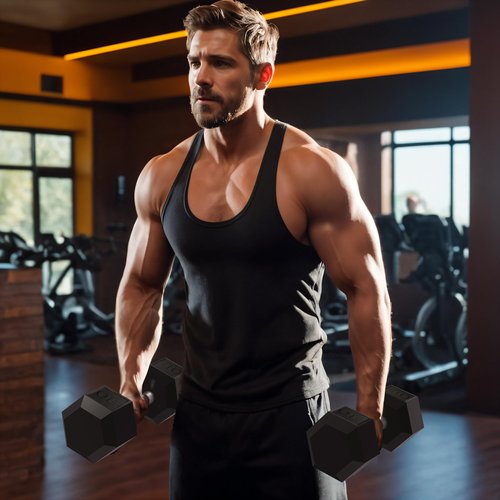 GRETERST Dumbbells Set Rubber Coated Hex Hand Weights Exercise & Fitness for Home Gym Workouts Strength Training Equipment, Black, 30LB