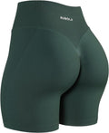 AUROLA Workout Shorts for Women - High Waisted V-Shape Seam | Embossed Logo Athletic Fitness Shorts