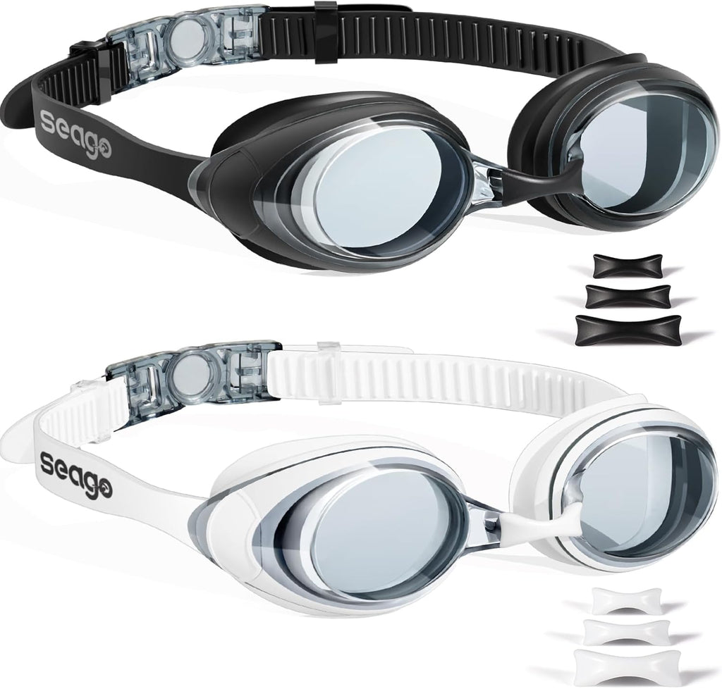 Seago Swimming Goggles - Anti-Fog & UV Protection | 2-Pack for Adults, Men & Women
