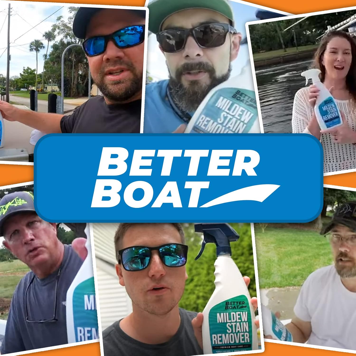 Better Boat Mold and Mildew Stain Remover - 22oz Spray for Fabric, Vinyl, Tile & Grout Cleaning