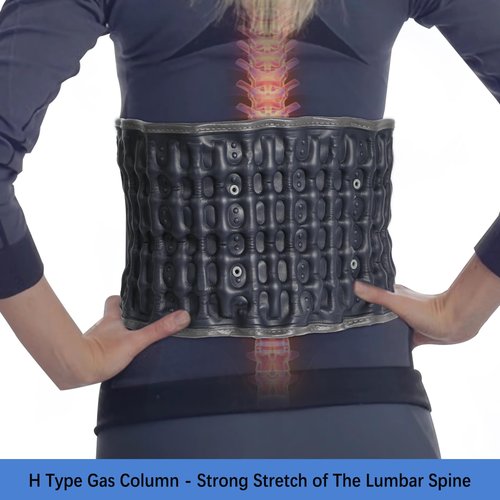 Samflykaka Decompression Back Belt for Pain Relief,Lower Back Traction Device for Women and Men One Size Fits 29-49 inches Waist (Blue)