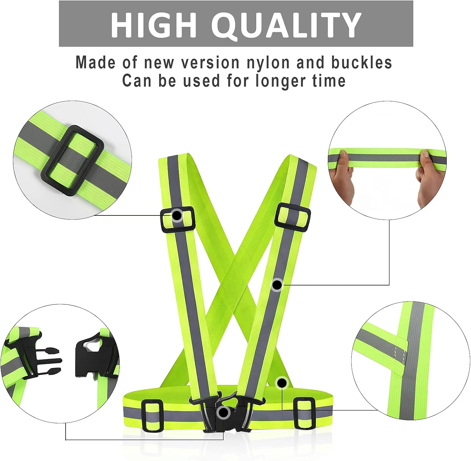Skiennix Reflective Running Vests - 10 Pack High Visibility Safety Gear for Night Walking, Cycling & Jogging